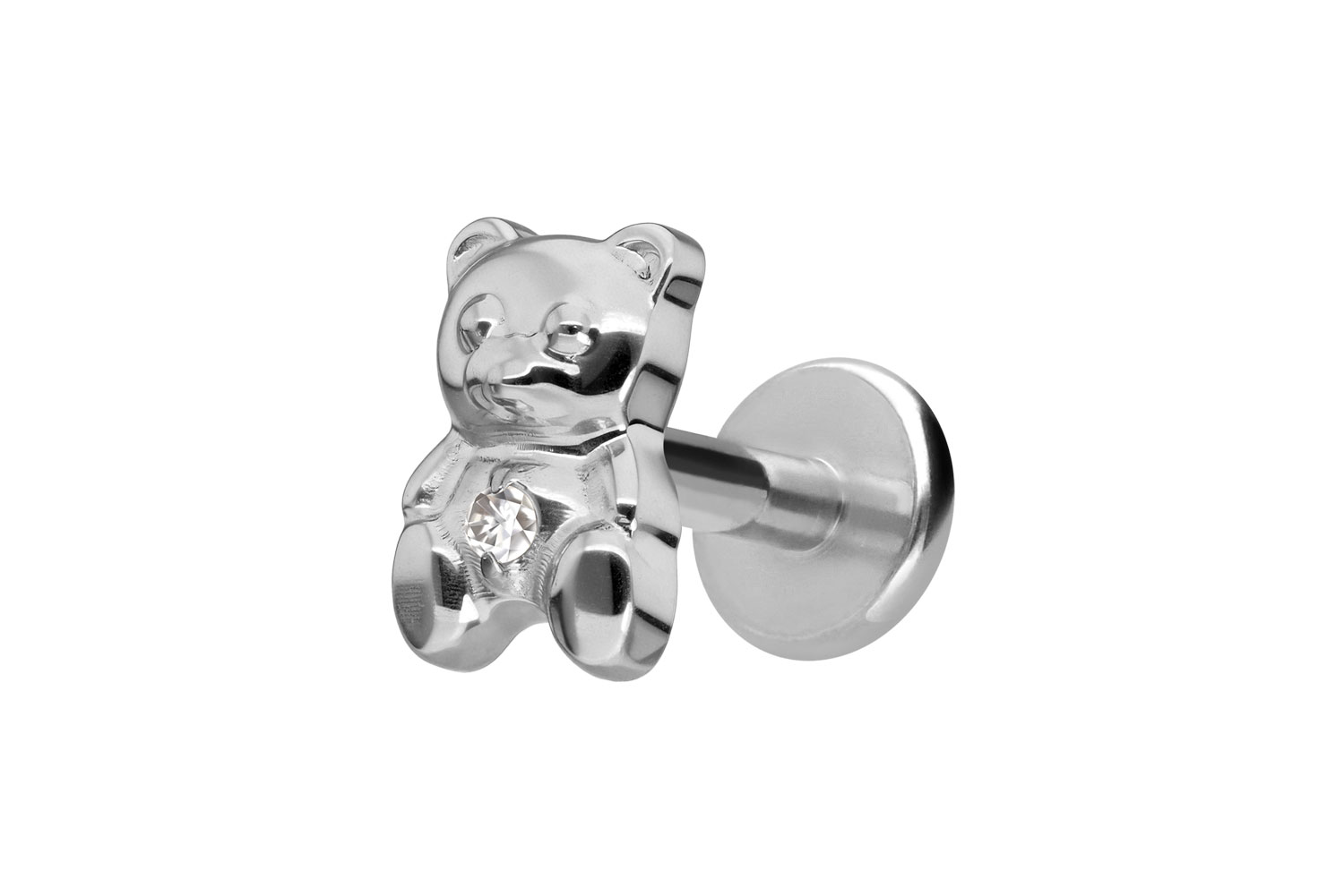 Titan Labret Piercing mit Innengewinde TEDDYBÄR